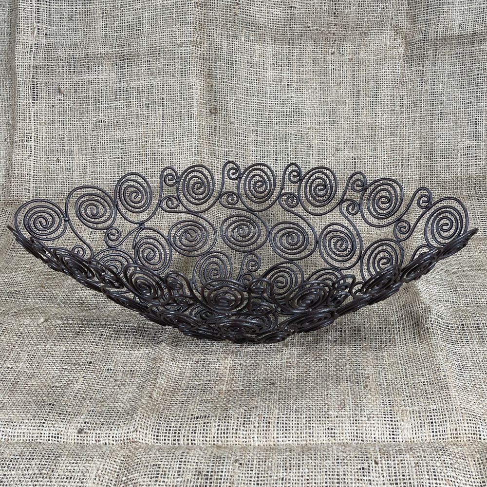 * Metal Oval Decorative Bowl